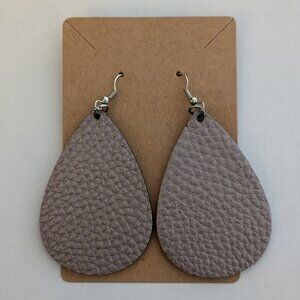 NWOT Copper Tear Drop Faux Leather French Wire Earrings